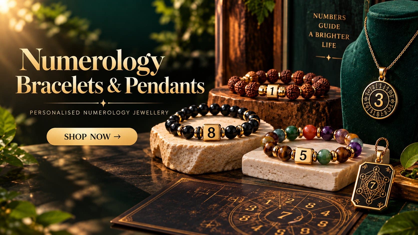 Numerology bracelets and pendants