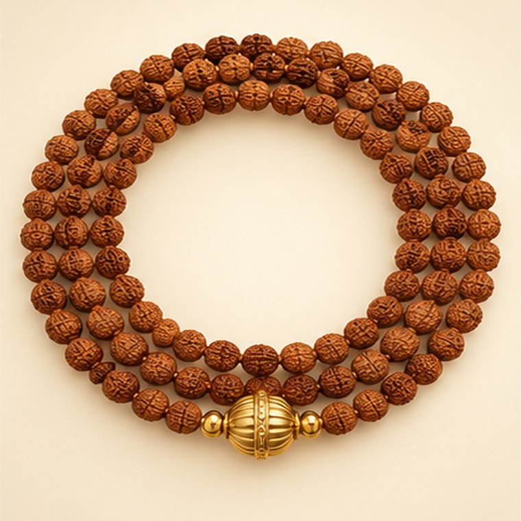 5 Mukhi Rudraksha Mala 108 beads