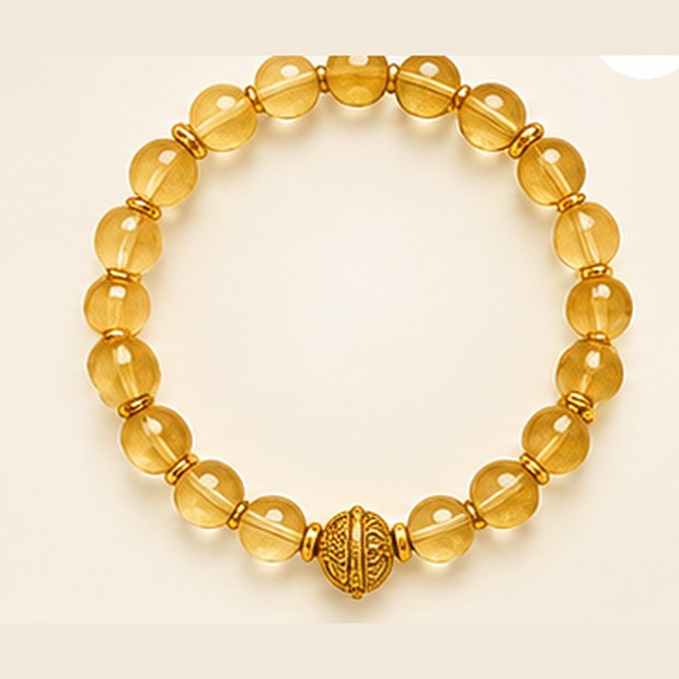 Citrine Yoga Bracelet (11mm Beads)