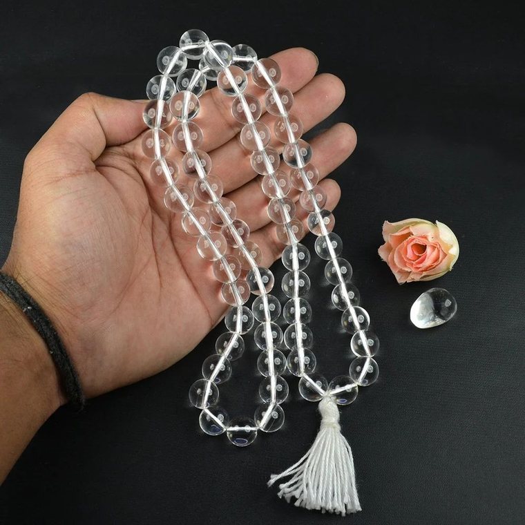 Clear Quartz (Sphatik) Mala 12mm, 108 Beads