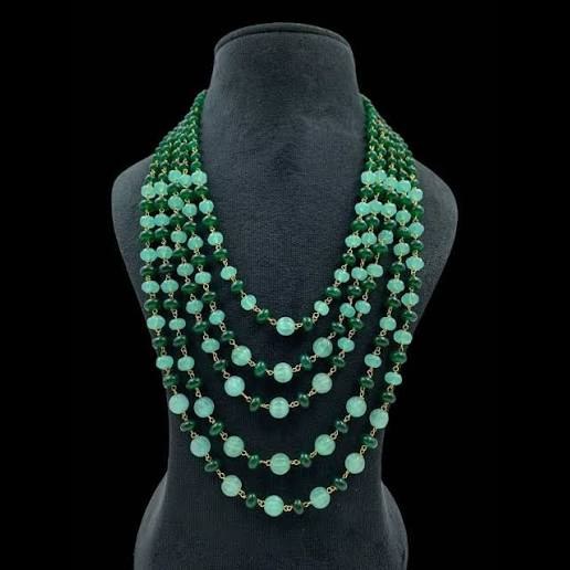 Emerald Green Multi-Layer Bead Necklace