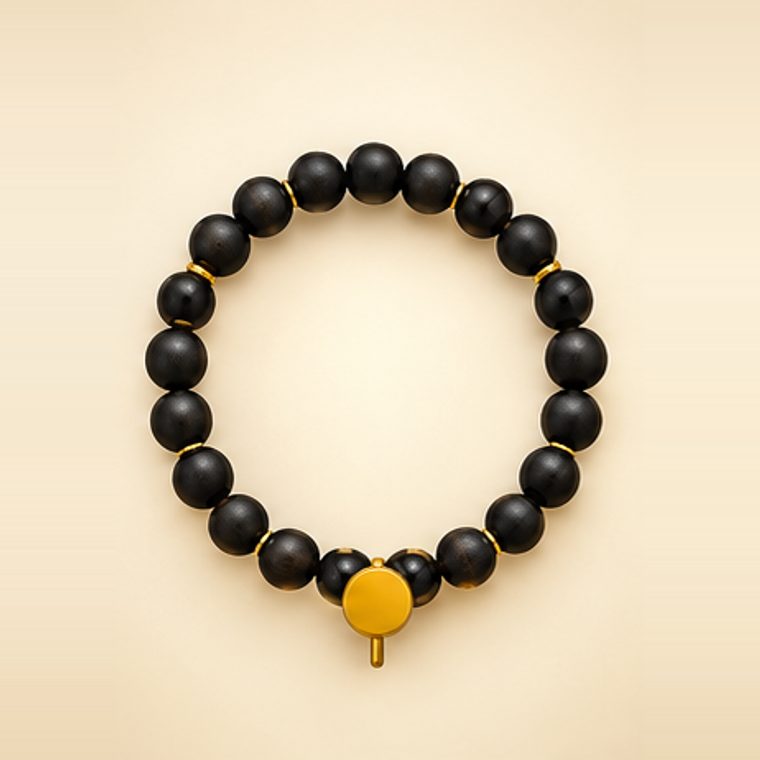 Karungali Bracelet with Gold Spacers