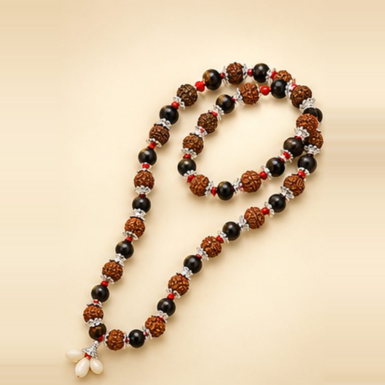 Rudraksha Karungali Mala (Silver)