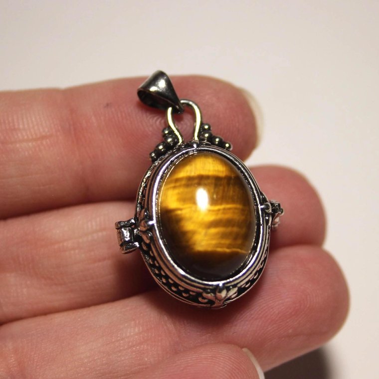Tiger's Eye Locket Pendant