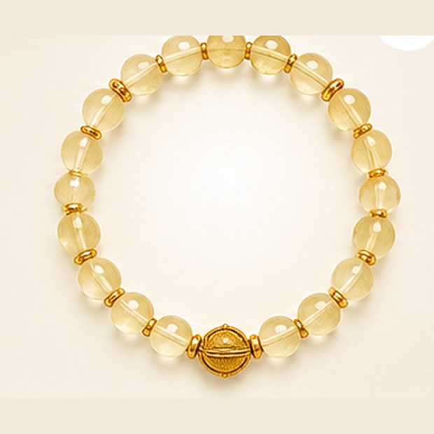 Yellow Citrine Bracelet (8mm Beads)
